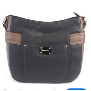 Stylish Black and Brown Leather Handbag